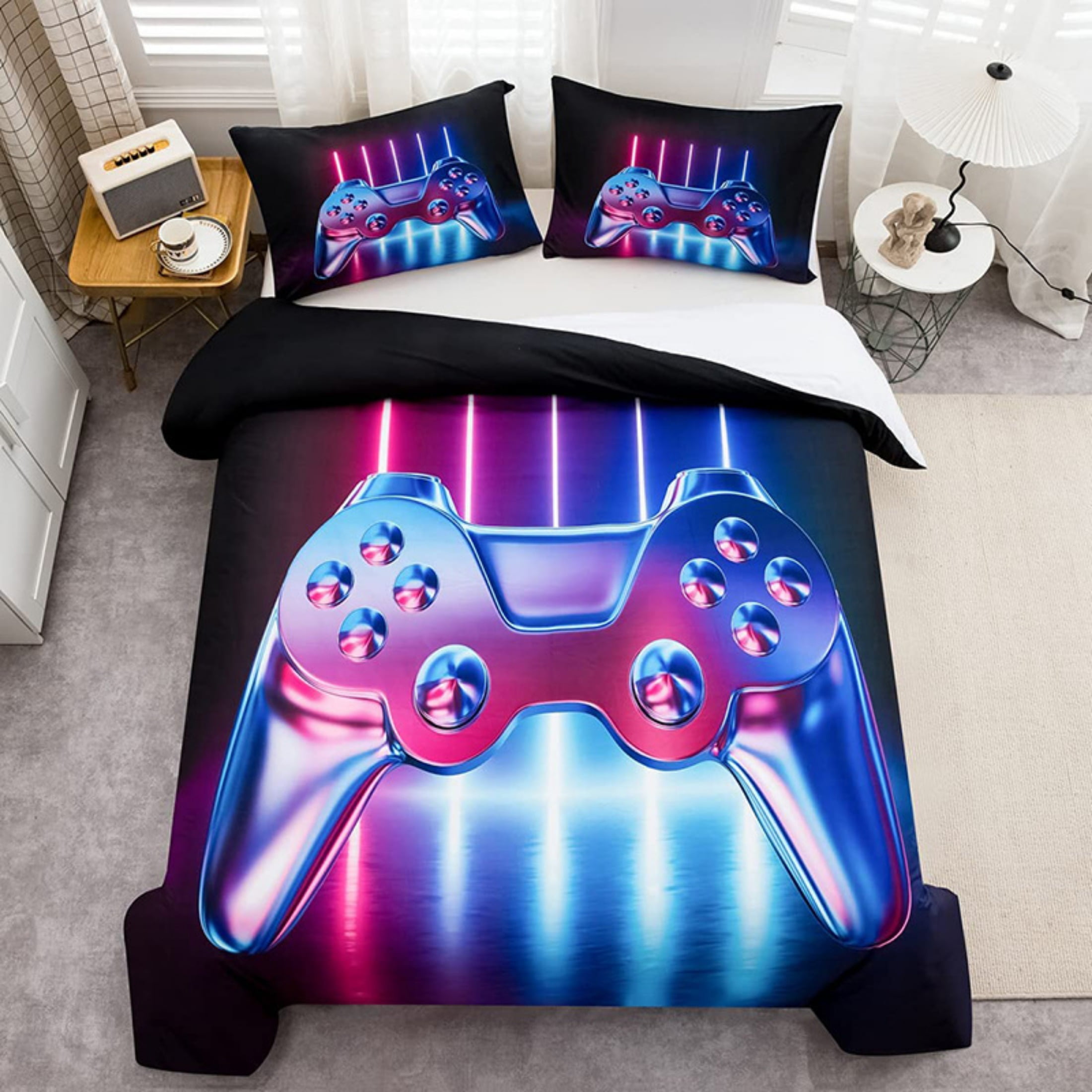 Gamer Duvet Cover for Boys,Gaming Comforter Cover Full,Cool Games