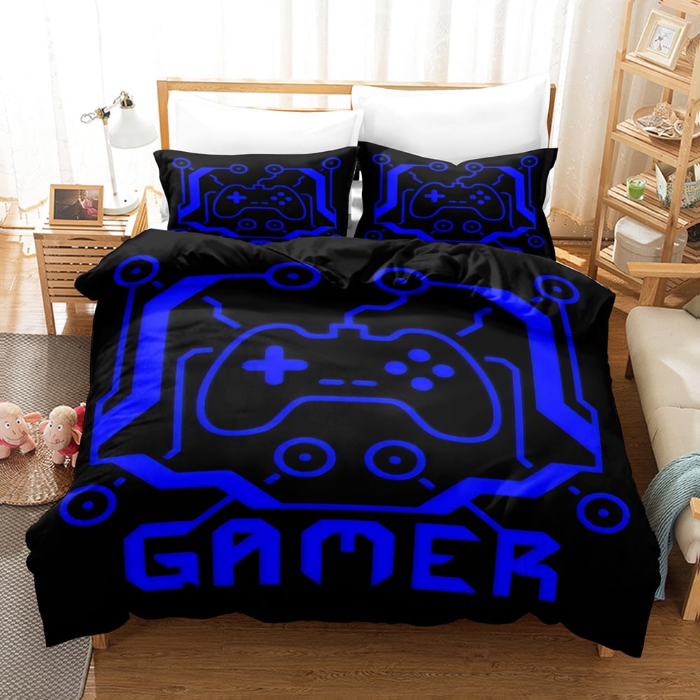 Gamer Duvet Cover Gaming Bedding Set Video Game Fluorescent Comforter