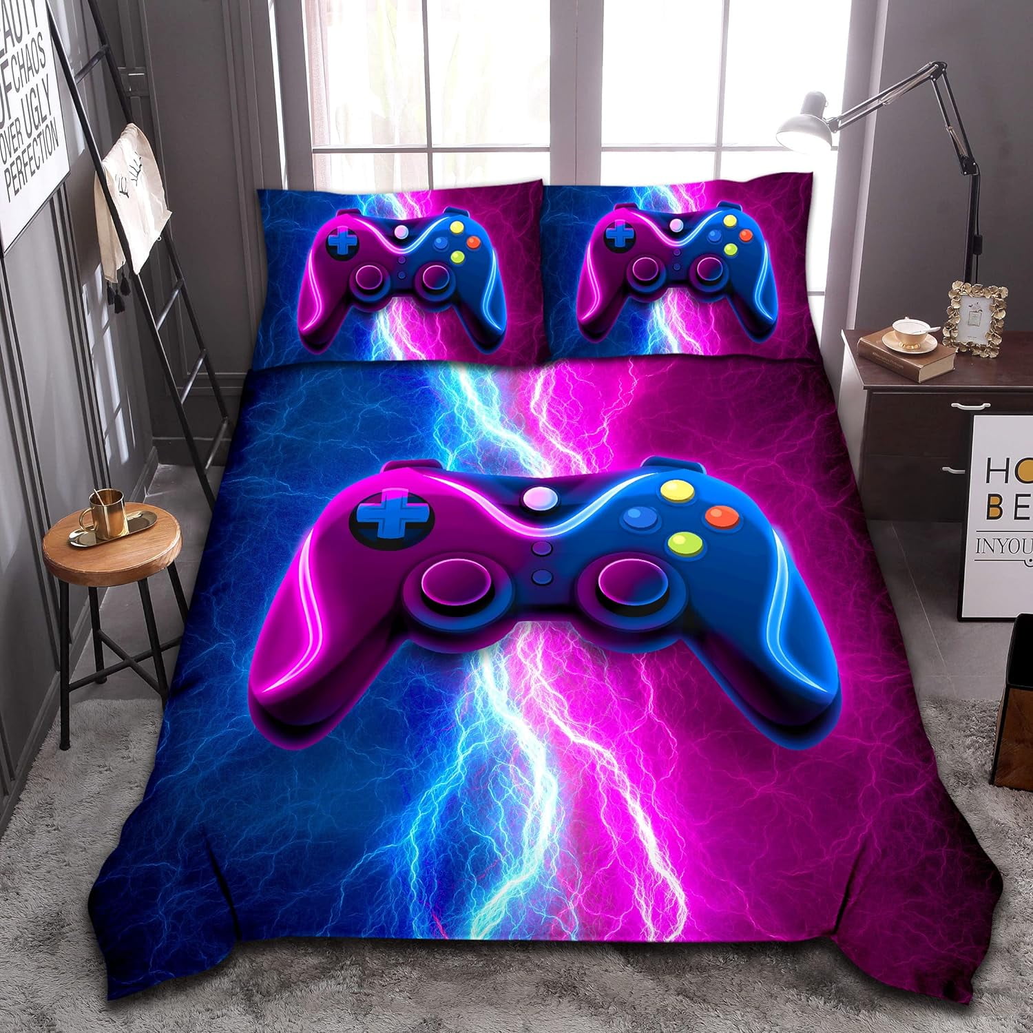 Gamer Duvet Cover Gaming Gamer Console Bedding Set for Kids Boys Girls ...