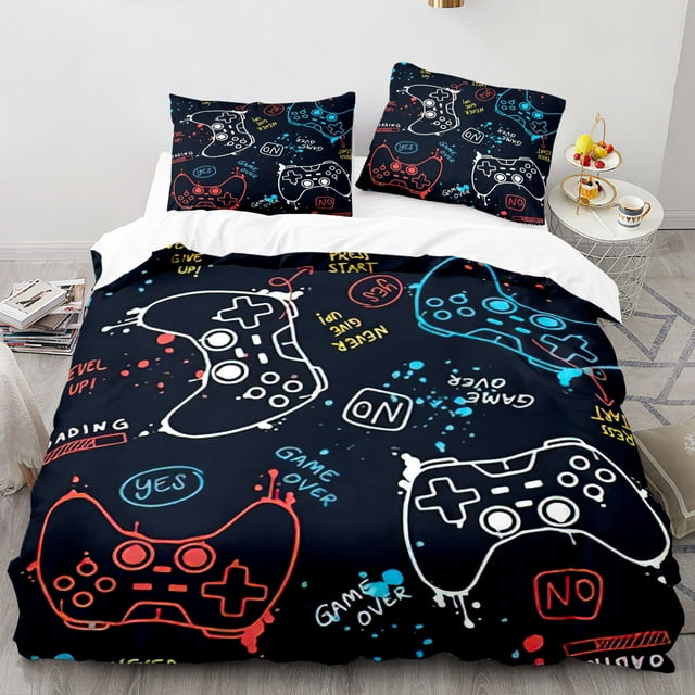 Gamer Duvet Cover Sets for Boys,Gaming Bedding Set Twin Set,Video Games