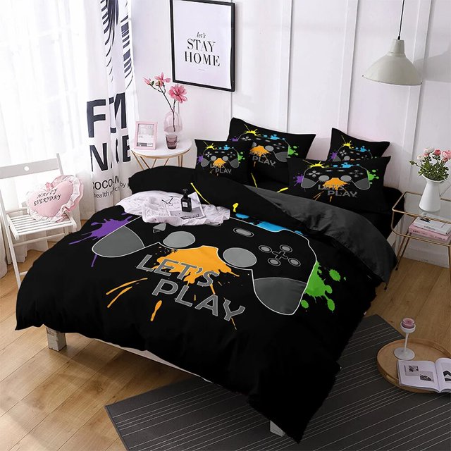 Gamer Duvet Cover for Boys Gaming Comforter Cover Games Gamepad