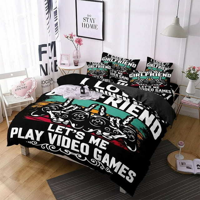 Gamer Duvet Cover for Boys Gaming Comforter Cover Games Gamepad