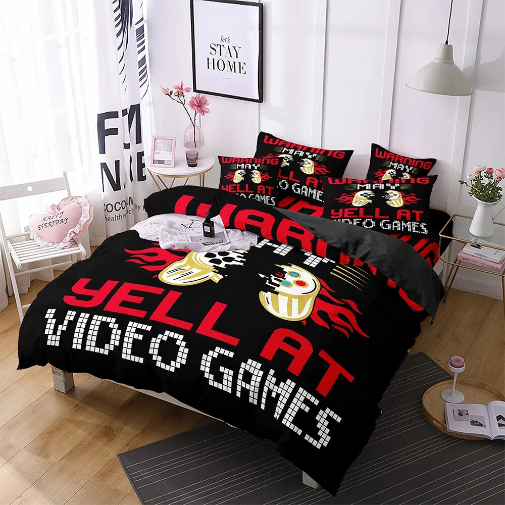 Gamer Duvet Cover for Boys Gaming Comforter Cover Games Gamepad