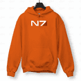 thumbnail image 1 of Gamer Emblem Retro N7 SciFi Graphic Art Hoodie for Men & Women, up to Size 5XL, 1 of 2