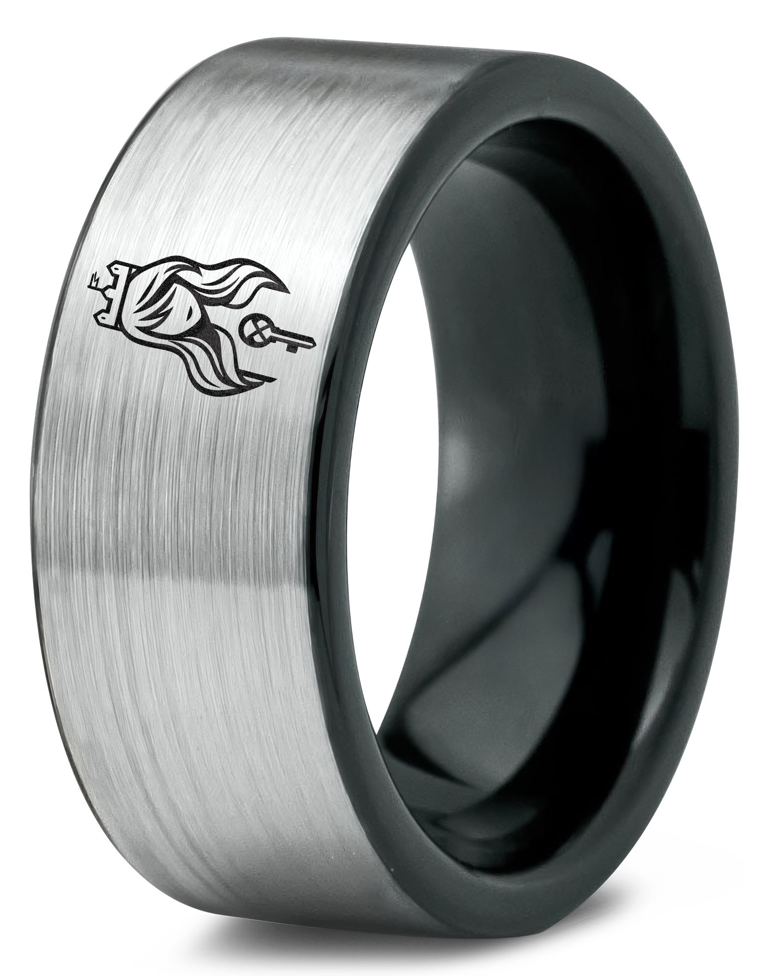 Gamer Engraved Gray Ring Graduation Tungsten Tiny Stackable Rings Set ...