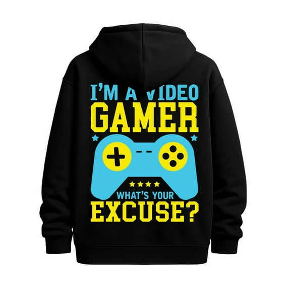 Gamer Excuse Hoodie hoodies funny humor for men polyester black Everyday sweatshirt for the office, dates and outings christian y2k Unique Design Unisex Shirt Printed tshirts