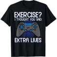 thumbnail image 1 of Gamer Exercise Thought Extra Lives Funny Gaming Men Boys Kid T-Shirt, 1 of 7