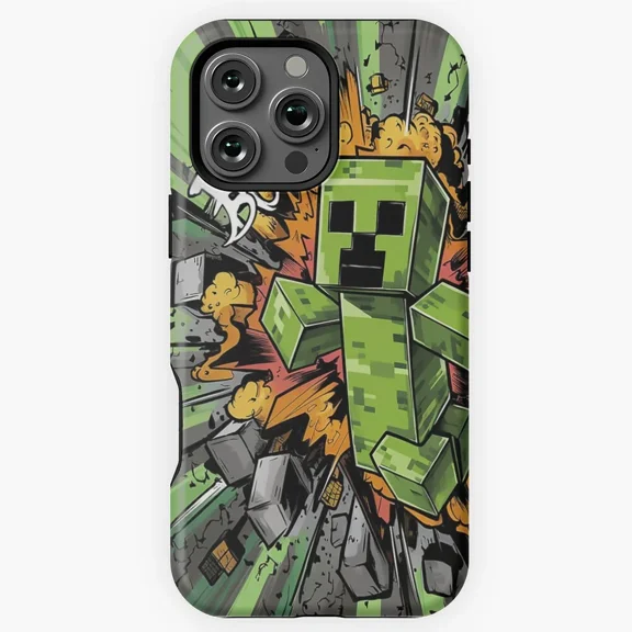 Gamer Explosion Pixel Art Protective Case for iPhone 11 12 13 14 15 16 17 Pro Max