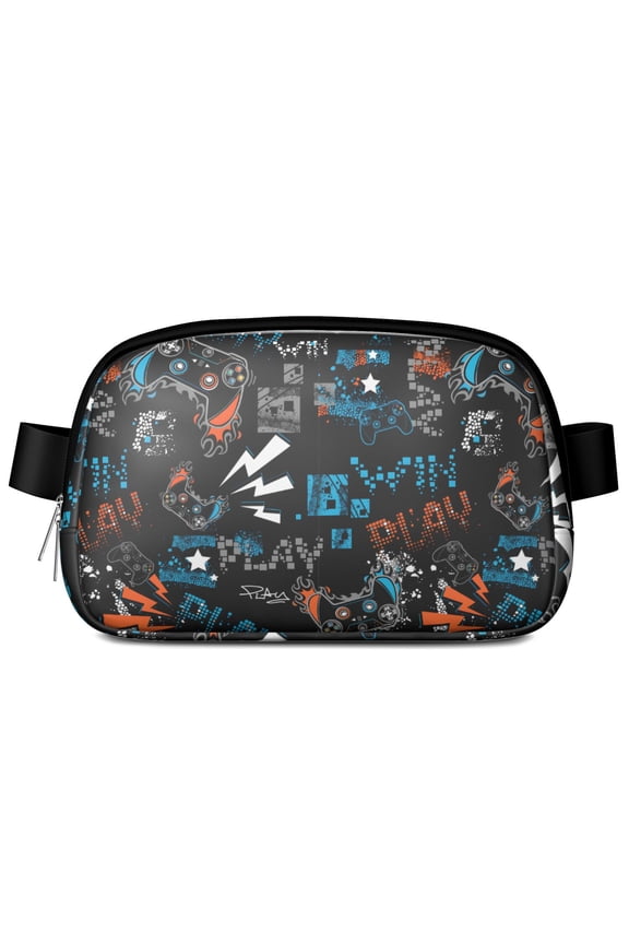 Gamer Fanny Pack – Waterproof Adjustable Waist Bag with Colorful Controller Print, Hands-Free Belt Bag for Console Gaming & Esports Events