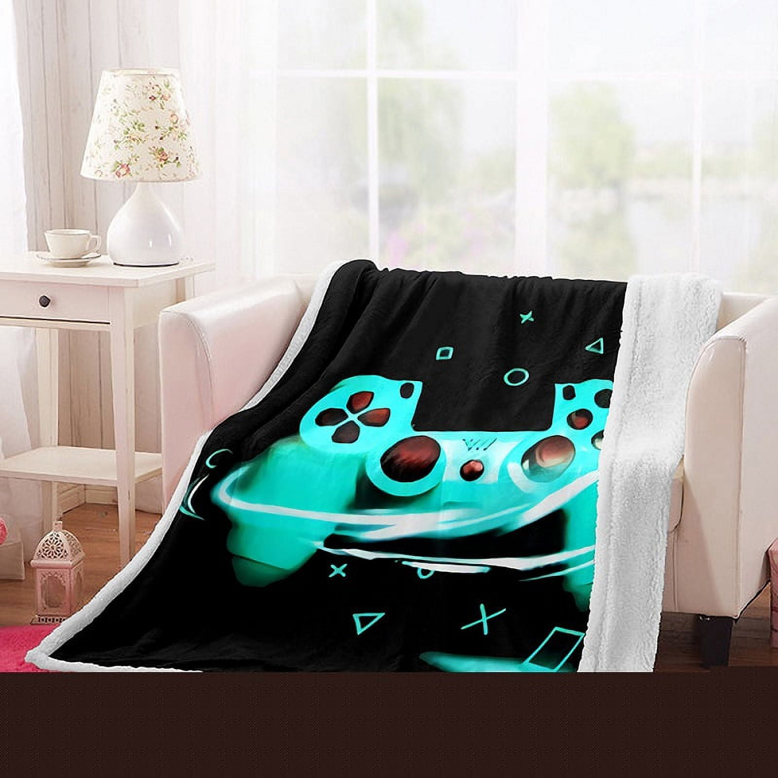 Gamer Fleece Blanket for Couch Sofa Video Games Throw Blanket for Boys