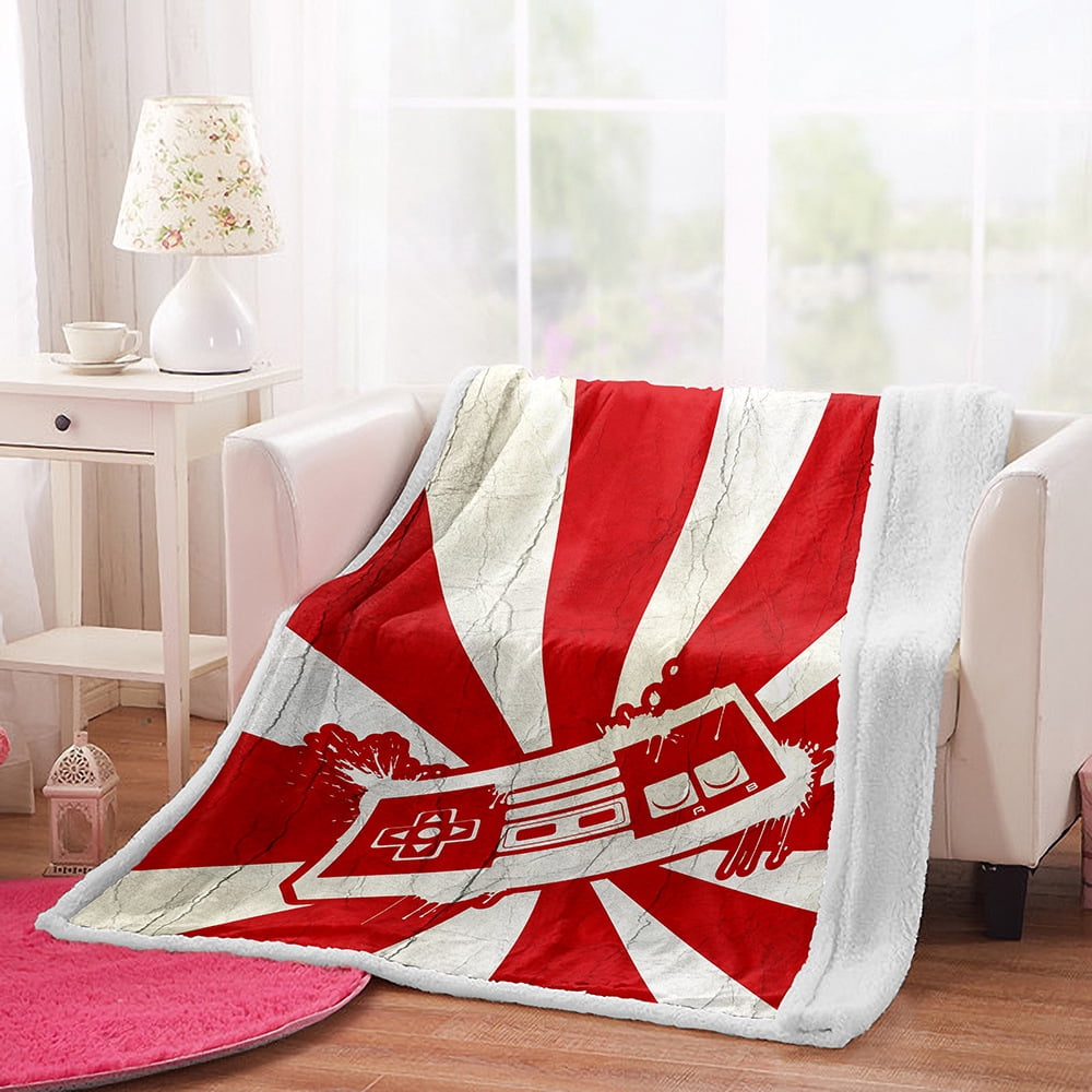 Gamer Fleece Blanket for Couch Sofa Video Games Throw Blanket for Boys