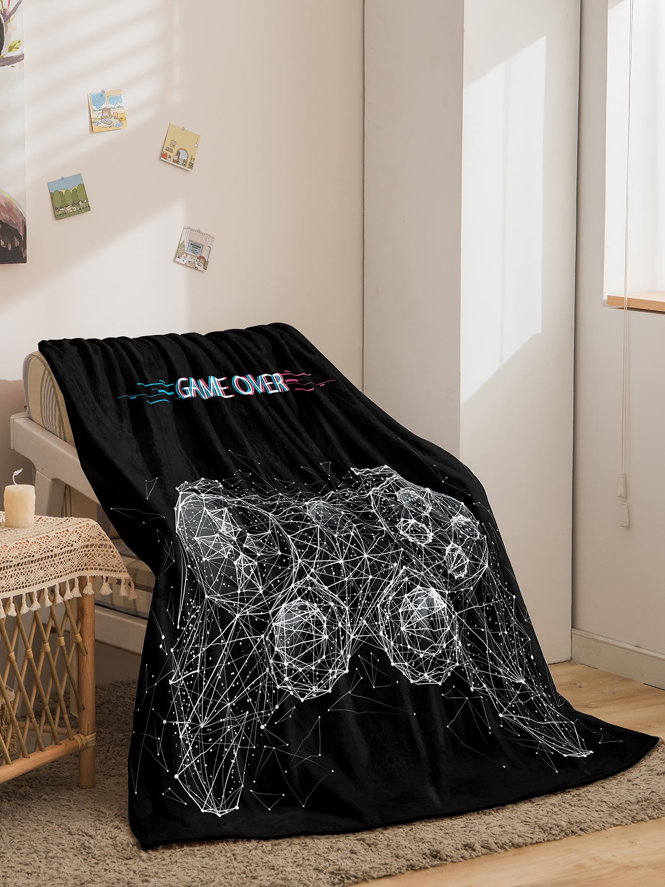 Gamer Fleece Blanket for Couch Sofa Video Games Throw Blanket for Boys