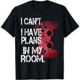 thumbnail image 1 of Gamer Funny Sayings Plans In My Room Video Games Boys Teens T-Shirt Black Large, 1 of 4