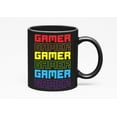 thumbnail image 1 of Gamer, Gaming or Game Font, Black 11oz Ceramic Mug, 1 of 5