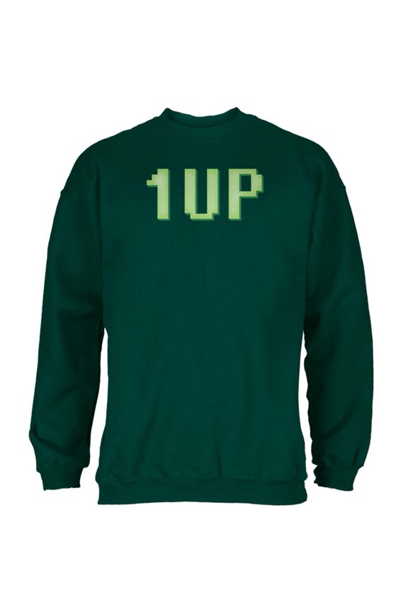 Gamer Geek Birthday 1 Up Extra Life Mens Sweatshirt Forest Green X-LG