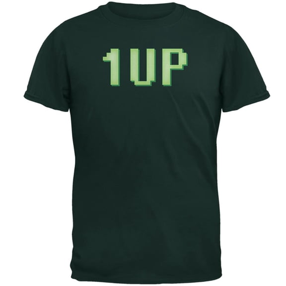 Gamer Geek Birthday 1 Up Extra Life Mens T Shirt Forest Green MD