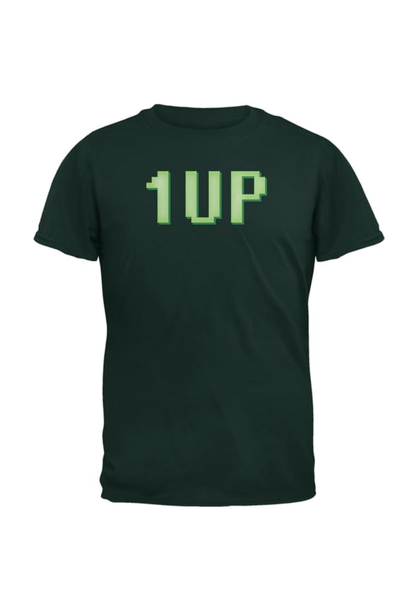 Gamer Geek Birthday 1 Up Extra Life Mens T Shirt Forest Green SM
