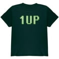 thumbnail image 1 of Gamer Geek Birthday 1 Up Extra Life Youth T Shirt Forest Green YLG, 1 of 1