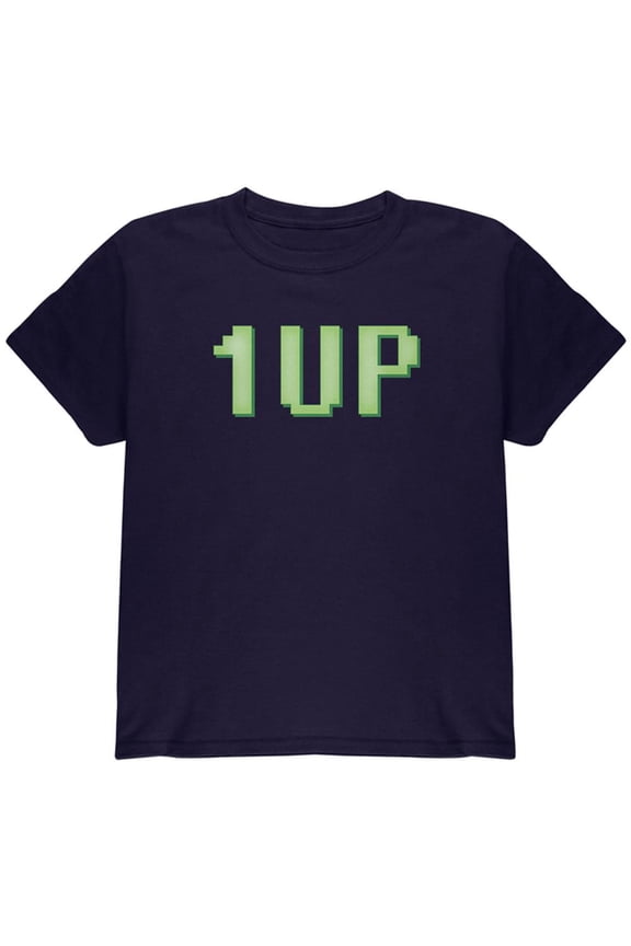 Gamer Geek Birthday 1 Up Extra Life Youth T Shirt Navy YMD