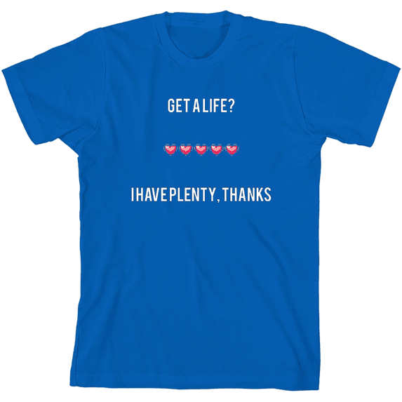 Gamer Get a Life Youth Natural Crew Neck Short Sleeve Tee-Medium