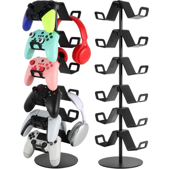 Gamer Gift,6-Tier Controller Headphone Stand Desktop,Ideal Gift for Game Lover - Universal Organizer for Controllers and Gaming Headsets, Present