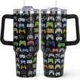 thumbnail image 1 of Gamer Gifts 40 oz Tumbler with Handle and Straw Lid for Men,Cool Game Controller Gamepad Presents for Teens Son Dad Boyfriend Husband Father Christmas Easter Birthday Gift Tumbler Coffee Cup Mug, 1 of 6