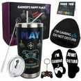 thumbnail image 1 of Gamer Gifts, 8PCS Cool Gaming Gift Bulk Set Includes Tumbler Straw Beanie Socks Key Chain Thanks Card Gift Box, Christmas Gifts for Teen Teenage Boys Men Idea, 1 of 6