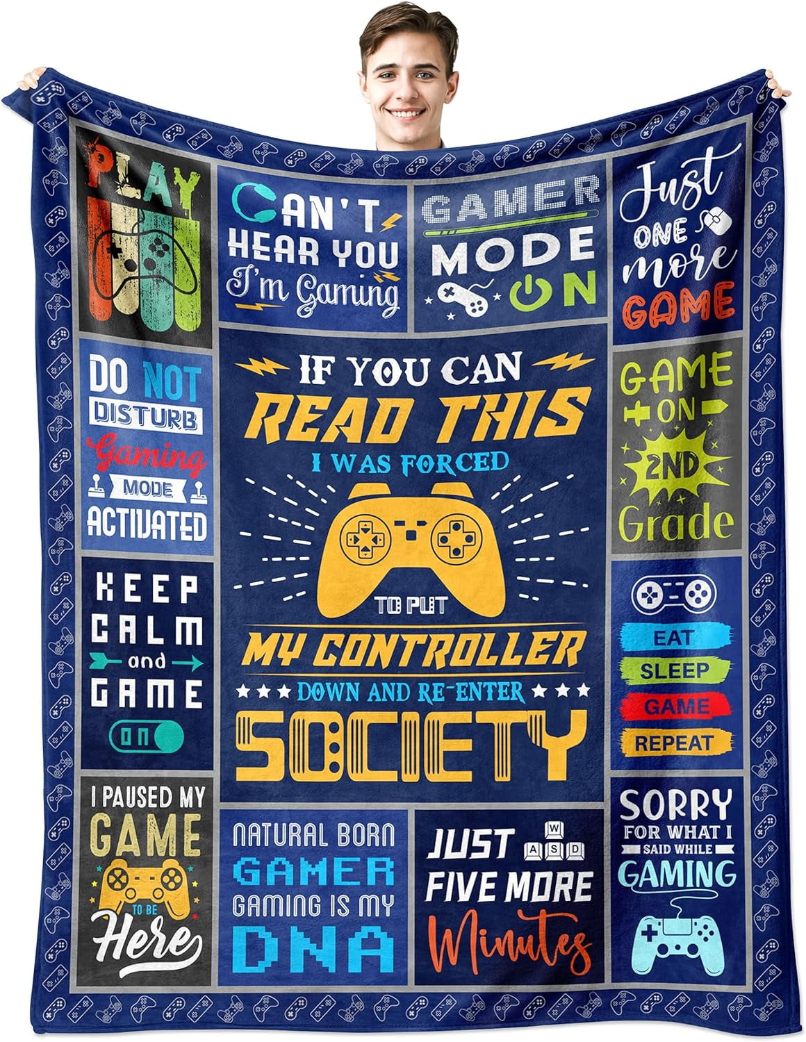 Gamer Gifts Blankets 60"x50", Gifts for Gamer, Gamer Gifts for Men