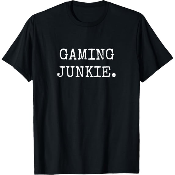 Gamer Gifts For Men Boys Video Gaming Junkie Gamer T-Shirt men and women can wear, black, white, gifts