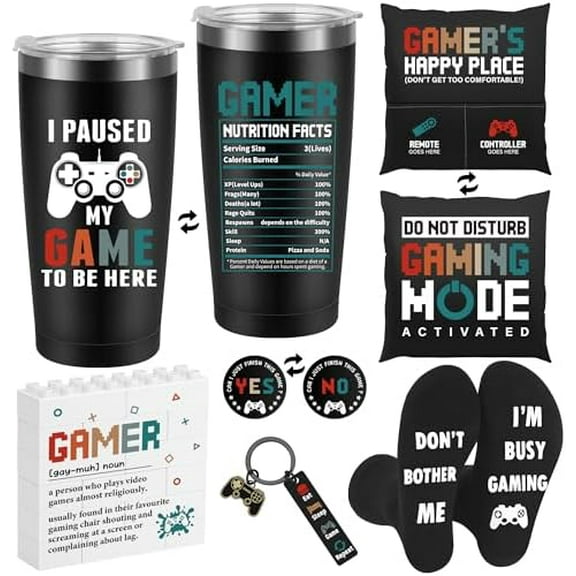 Gamer Gifts for Men Boyfriend Dad Brother, Gaming Accessories for Room, Gaming Stuff, Christmas Gifts for Friend- Gamer Gift Set Box$$Home Decor, Kitchen, & Other
