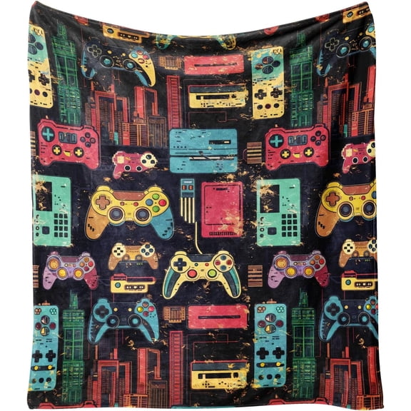 Gamer Gifts Throw Blanket for Men Women,Best Gaming Gifts for Video Game Lover Room Decor,Fathers Mothers Day Christmas Birthday Gift Flannel Fleece Soft Warm Cozy Throw 60” x 50”