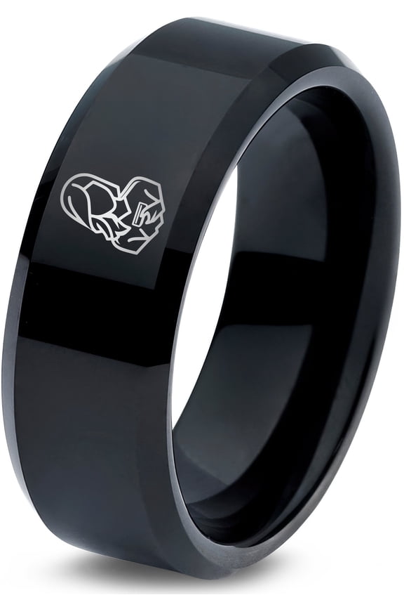 Gamer Gifts for Friends Tungsten Metallic Black Mama Handwriting Ring Mr And Mrs Mom Men