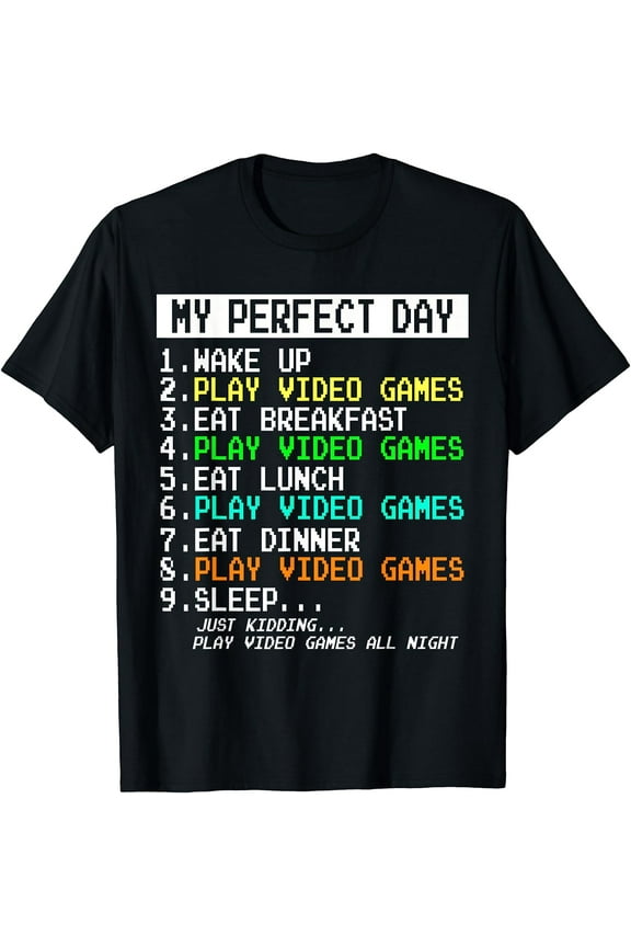 Gamer Gifts for Teen Boys & Men Short Sleeve T-Shirt Black Large