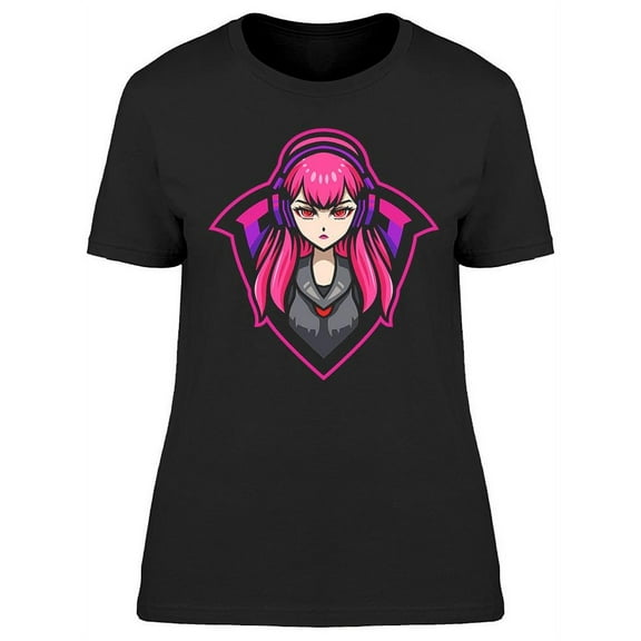 Gamer Girl Emblem T-Shirt Women -Image by Shutterstock, Female Large