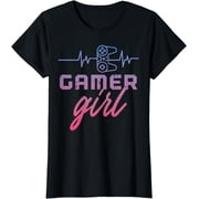 Gamer Girl Heartbeat Gaming Women Girls Kids Teens Youth T-Shirt