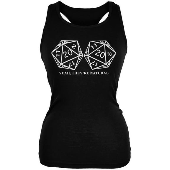Gamer Girl Natural 20 Black Juniors Soft Tank Top - 2X-Large