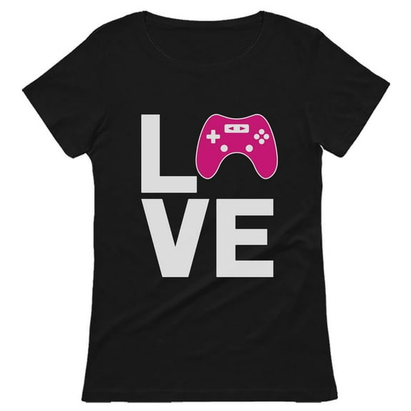 Gamer Girl Shirt Gifts LOVE Gaming Gift for Video Gamer Women T-Shirt Medium Black