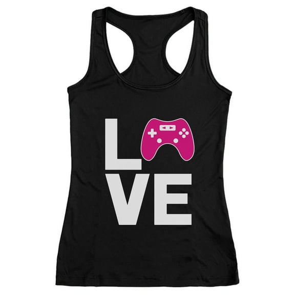 Gamer Girl Tank Top Gifts LOVE Gaming Gift for Video Gamer Racerback Tank Top Small Black