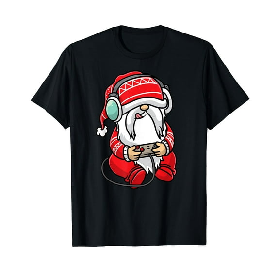 Gamer Gnome Christmas Gaming Santa Video Game T-Shirt