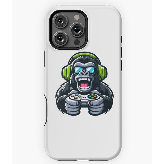Gamer Gorilla with Controller Primate Phone Case for iPhone 16 15 14 13 12 11 Pro Max