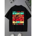 thumbnail image 1 of Gamer Graphic Tee game t shirt funny t shirts men's 180G 100% Cotton black New spring and fall printed T-shirts, fashionable and trendy Comfortable activewear, perfect for gifts merch game Halloween, 1 of 7