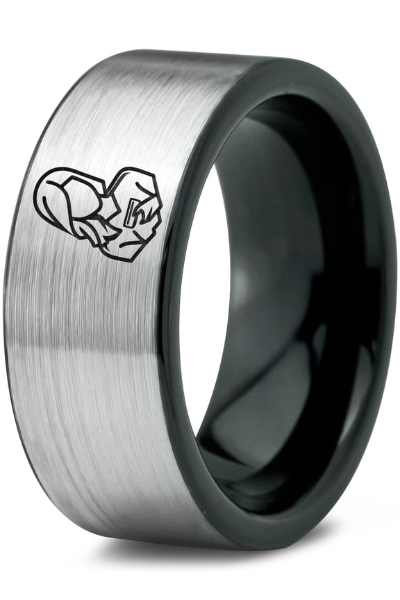 Gamer Grey Band Birthday Tungsten Ring Trendy Personalised Gift Dome Mom Men Gay Set Dad