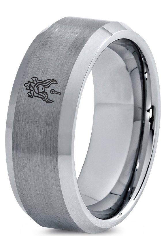 Valentines Tungsten Gamer Grey Stacking Rings Custom Gifts 70th Birthday Gift Woman Royal Blue
