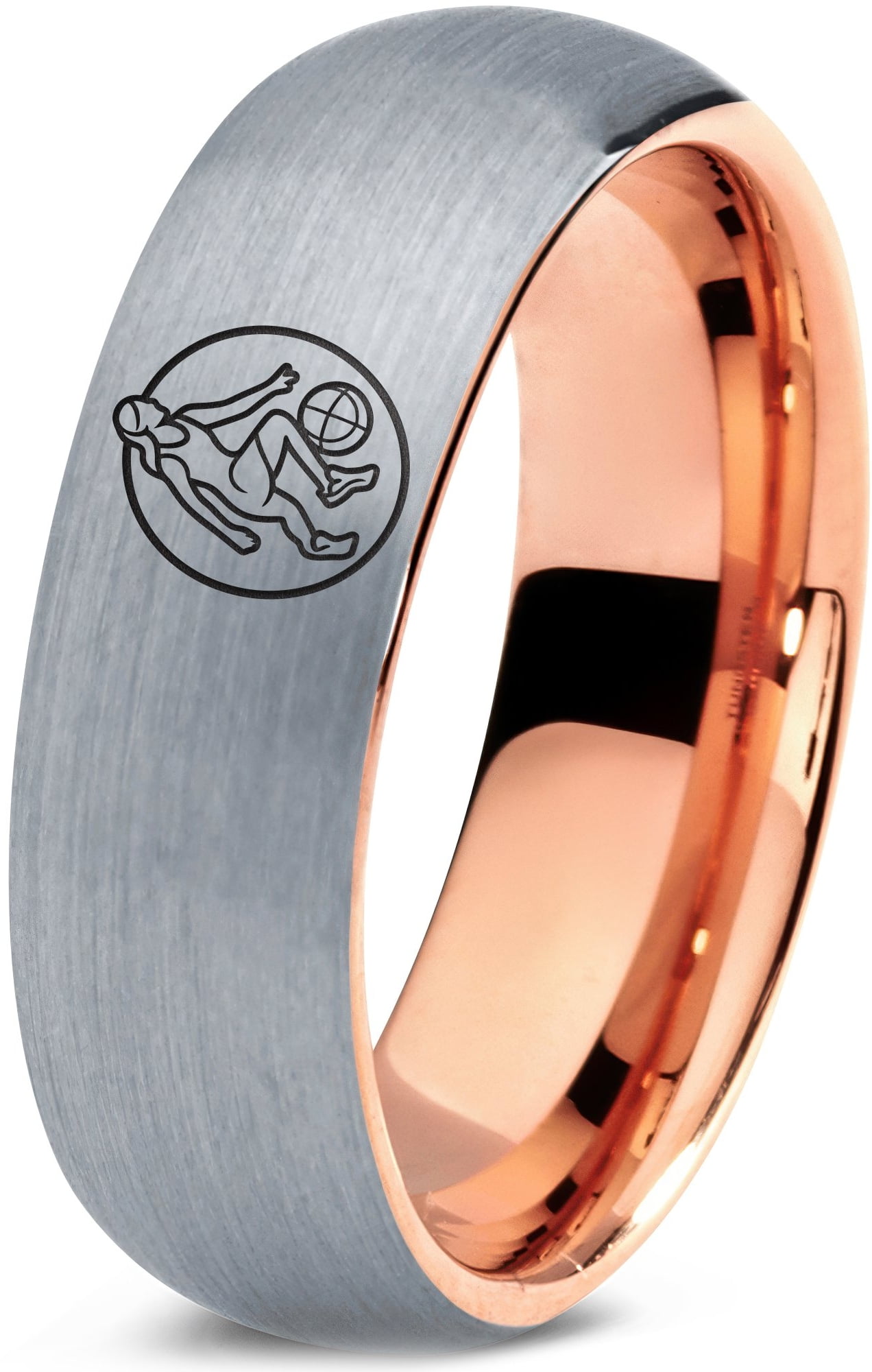 Rose Gold Band Handmade Gamer Tungsten Ring Groomsmen 60th Birthday ...