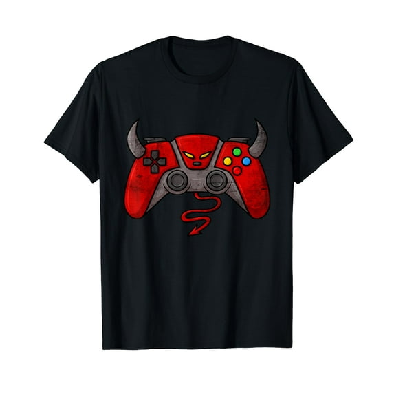 Gamer Halloween Gaming Controller Devil T-Shirt