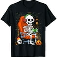 thumbnail image 1 of Gamer Halloween Skeleton Gaming Hallow Eve Boys T-Shirt, 1 of 8