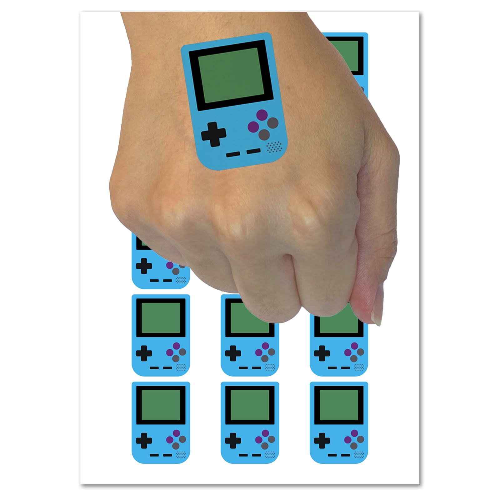 Gamer Handheld Gaming Device Water Resistant Temporary Tattoo Set Fake
