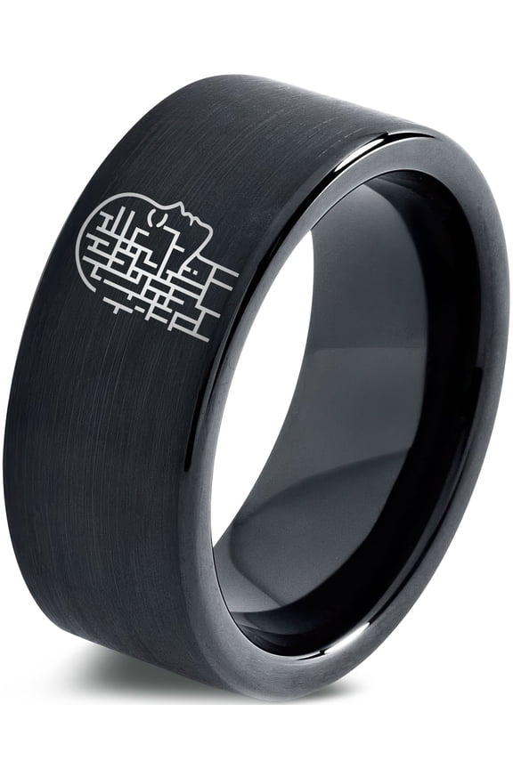 Gamer Handmade Gift Tungsten Black Class Rings for Women Thumb Ring Unique Birthday Gifts King