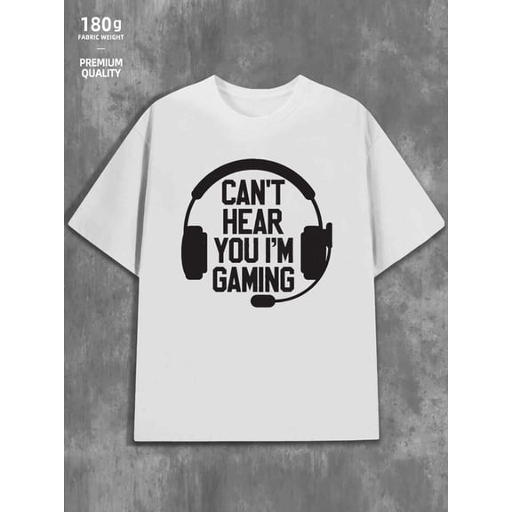 Gamer Headset Tee men's games 180G 100% Cotton white game merch Original Unisex Shirt Cotton tshirts Vintage Unisex Shirt Graphic Tee tshirts Funny Unisex Shirt Graphic Tee tshirts