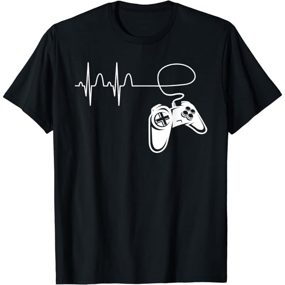 Gamer Heartbeat ECG - Gaming Controller Video Games T-Shirt